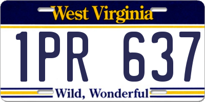 WV license plate 1PR637