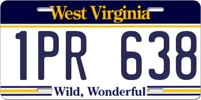 WV license plate 1PR638