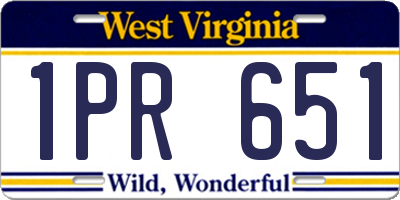 WV license plate 1PR651