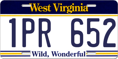 WV license plate 1PR652