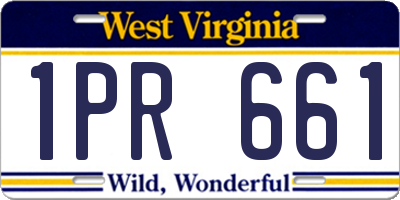 WV license plate 1PR661