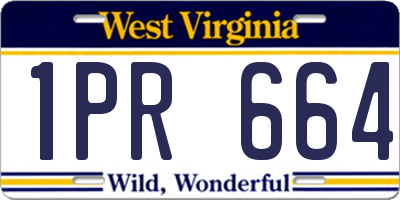 WV license plate 1PR664