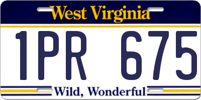 WV license plate 1PR675