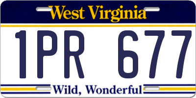 WV license plate 1PR677