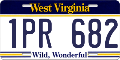 WV license plate 1PR682