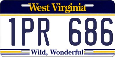 WV license plate 1PR686