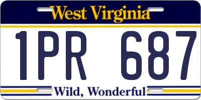 WV license plate 1PR687