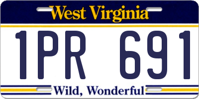 WV license plate 1PR691