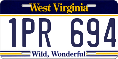 WV license plate 1PR694