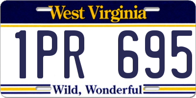 WV license plate 1PR695