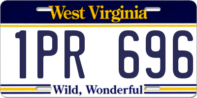 WV license plate 1PR696