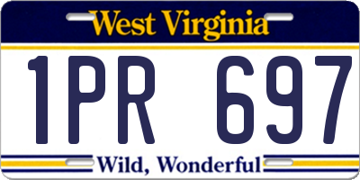 WV license plate 1PR697