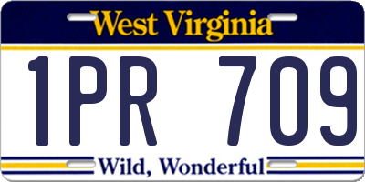 WV license plate 1PR709