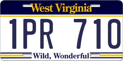 WV license plate 1PR710