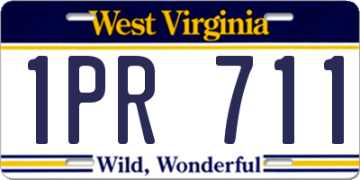 WV license plate 1PR711