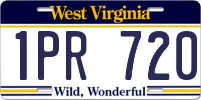 WV license plate 1PR720
