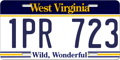 WV license plate 1PR723