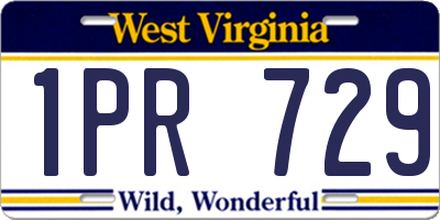WV license plate 1PR729