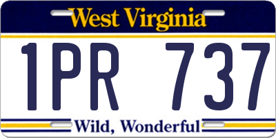 WV license plate 1PR737