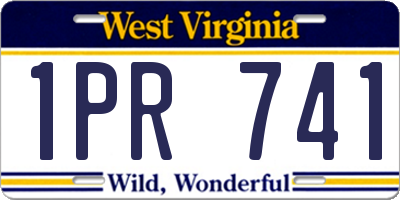 WV license plate 1PR741