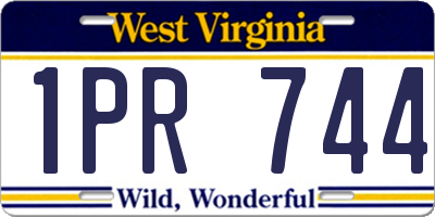 WV license plate 1PR744