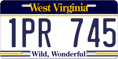 WV license plate 1PR745