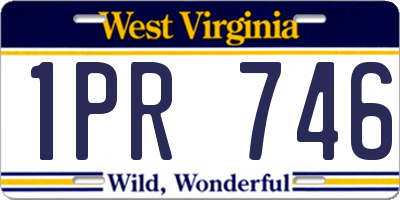 WV license plate 1PR746