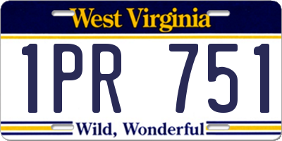 WV license plate 1PR751