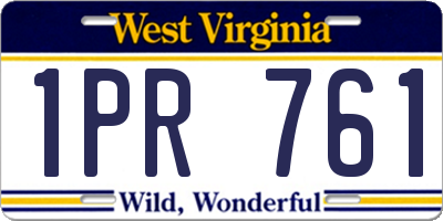 WV license plate 1PR761