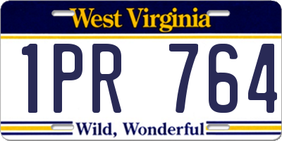 WV license plate 1PR764