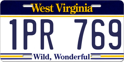 WV license plate 1PR769