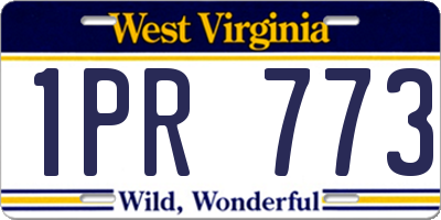 WV license plate 1PR773
