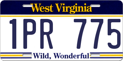 WV license plate 1PR775