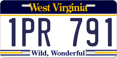 WV license plate 1PR791
