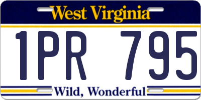 WV license plate 1PR795