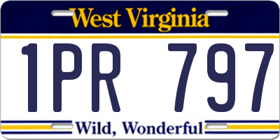 WV license plate 1PR797