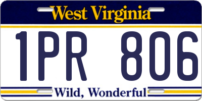 WV license plate 1PR806