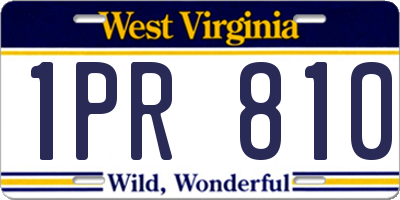 WV license plate 1PR810