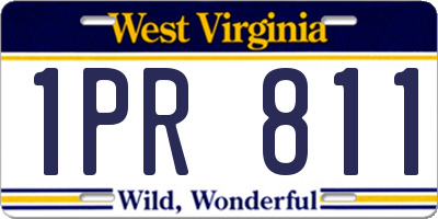 WV license plate 1PR811