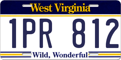 WV license plate 1PR812