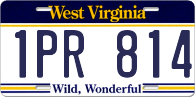 WV license plate 1PR814