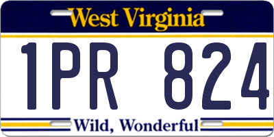WV license plate 1PR824