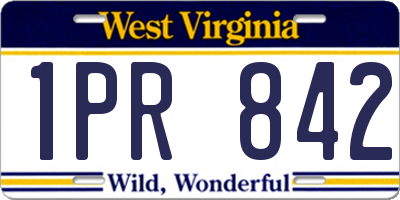 WV license plate 1PR842