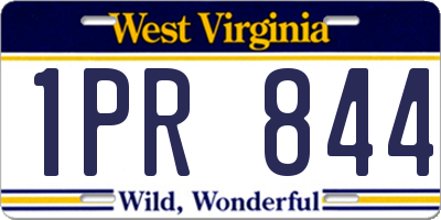 WV license plate 1PR844