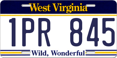WV license plate 1PR845