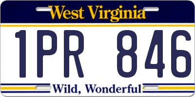 WV license plate 1PR846