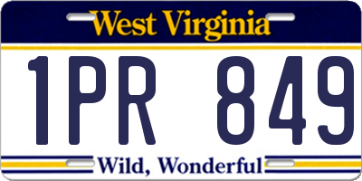 WV license plate 1PR849