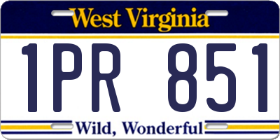 WV license plate 1PR851