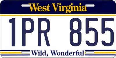 WV license plate 1PR855