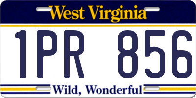 WV license plate 1PR856